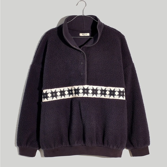 Madewell Re)sourced Sherpa Popover Top - Picture 5 of 11